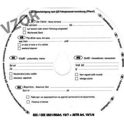 kotouček do tachografu žlutý-potvrzení dovolenka 100ks – Zboží Živě