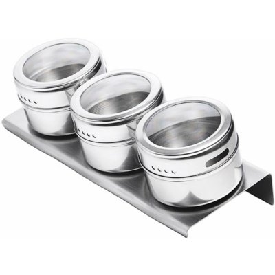 Royal Kitchen Magnetické kořenky 3 ks se stojanem nerezová 20 x 7 cm – Zbozi.Blesk.cz