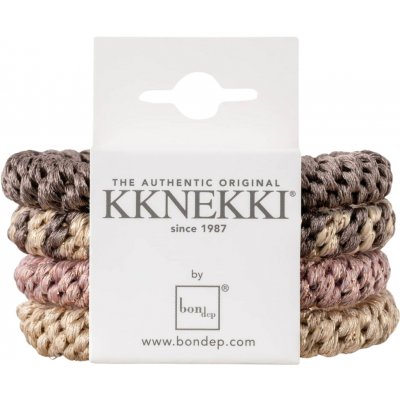 KKNEKKI Gumička do vlasů Kknekki no. 10 – set 4 ks, béžová barva, textil – Hledejceny.cz