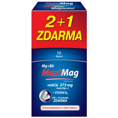 MaxiMag Hořčík 375mg+B6 100+50 tablet – Zboží Mobilmania