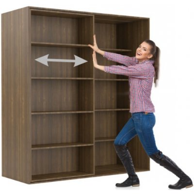 B2B Partner Dvouřadá posuvná knihovna DOUBLE ořech 1800x700x2000 mm – Hledejceny.cz
