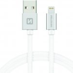 Swissten Kabel Textile Lighting 2,0m, stříbrný – Zboží Živě