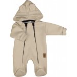 Oteplený dětský overálek se šlapkama a kapucí Kazum béžový – Zboží Dáma