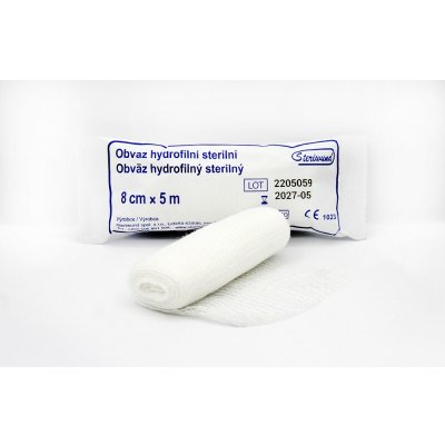 Steriwund obinadlo hydrofilní pletené sterilní 8cm x 5m/1 ks – Sleviste.cz