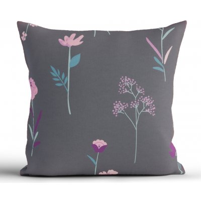 MKLuzkoviny.cz bavlna Renforcé Vlčí máky tmavě šedé 40 x 40 cm – Zboží Mobilmania