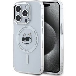 Karl Lagerfeld IML Choupette Head Metal Frame MagSafe Zadní Kryt pro iPhone 15 Pro Max Transparent KLHMP15XHLSCHH