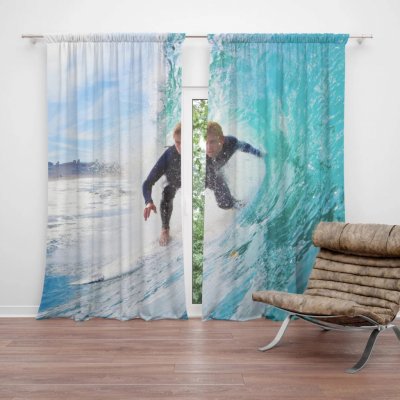 Závěsy Surfař na vlně: 2 ks - 140x250 cm - Sablio – Hledejceny.cz