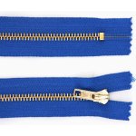 Kovový zip nedělitelný 16 cm, Ø 6 mm sytě modrý – Zboží Mobilmania