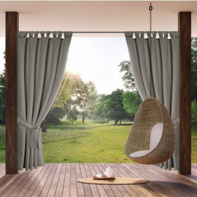 Hotový závěs GARDEN 2 stříbrný - na průchodkách – Hledejceny.cz