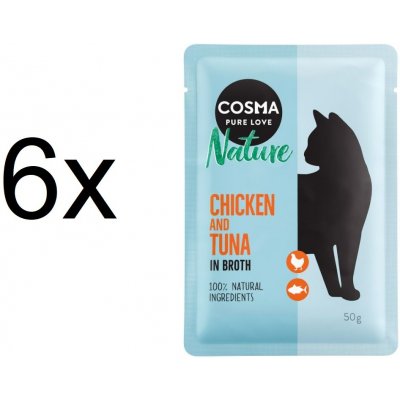 Cosma Nature kuřecí prsa & tuňák 6 x 50 g – Zbozi.Blesk.cz