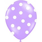 PartyDeco Balónek světle fialový s bílými puntíky 33 cm nafukovací balónky na svatbu party oslavu – Zboží Mobilmania