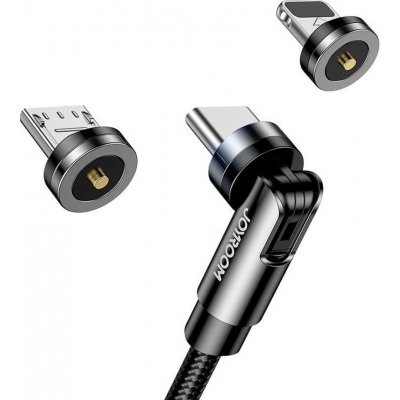 Joyroom S-1224X2 C black magnetický USB / USB-C 2.4A, 1.2m, černý