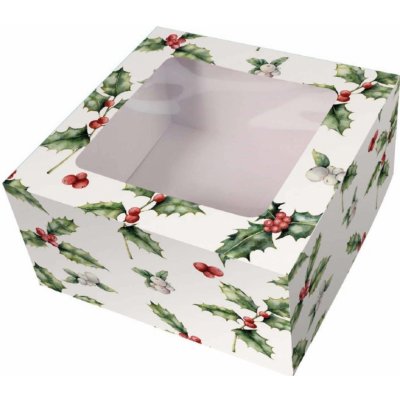 Vánoční krabička na mufinny 203x101mm cesmína Culpitt
