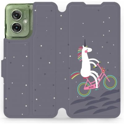 Mobiwear Flipové Motorola Moto G55 5G V024P Jednorožec na kole – Zboží Živě