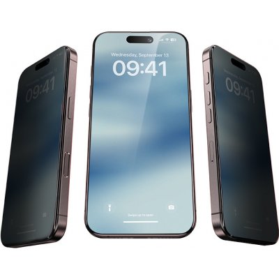 Benks tvrzené sklo Ultra Shield Privacy pro iPhone 16-15-14 Pro černé 129643 – Hledejceny.cz