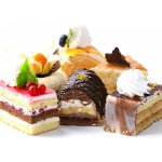 WEBLUX 96319616 Fototapeta vliesová Assorted different mini cakes with cream Rozmanité mini koláče se smetanou čokoládou a bobulemi rozměry 100 x 73 cm – Zbozi.Blesk.cz