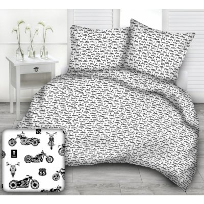 TiaHome Povlečení bavlněné Motorky 65x45cm 130x90cm – Zboží Dáma