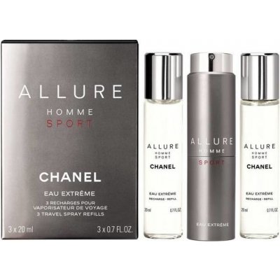 Chanel allure homme sport eau extreme EDT pánská 60 ml plnitelná + 2 x náplň dárková sada – Zboží Mobilmania