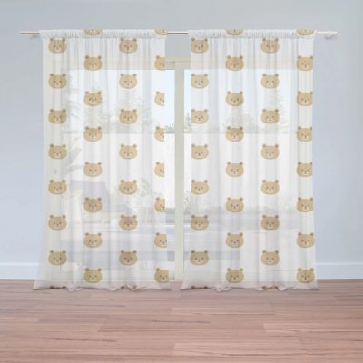 Sablio Záclony Medvídci na bílé: 2ks 150x250cm – Zboží Mobilmania