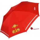 Scout Basic red dívčí skládací deštník s reflexním proužkem červený