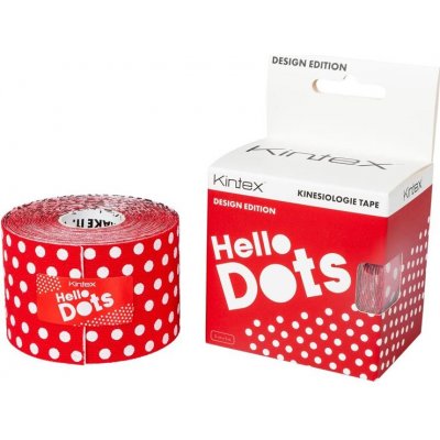 Kintex Design Kineziologický tejp Hello Dots Red 5m x 5cm