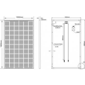 GWL Power Elerix ESP290 polykrystalický 290Wp 60 článků IP68 3,2mm stříbrno-modrý