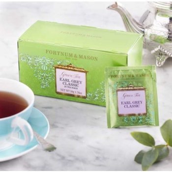 FORTNUM & MASON zelený čaj EARL GREY 25 sáčků