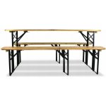 MAR-POL Skládací zahradní stůl 177cm s dvěma lavicemi 62218 MEB2745 – Zboží Mobilmania