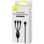 Baseus CASS030001 Flash Series 3v1 USB-A na USB-C, Lightning, MicroUSB 100W, 1,2m, černý – Sleviste.cz