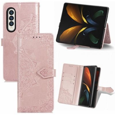 Pouzdro Embossing Pattern Mandala Flower Samsung Galaxy Z Fold 3 růžové – Zbozi.Blesk.cz