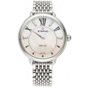 Eterna Lady Eterna Quartz pink MOP endowed with 10 diamonds steel