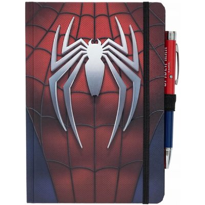 CurePink Poznámkový blok s propiskou Marvel Spiderman Logo A5 14,8 x 21,0 cm – Zboží Živě