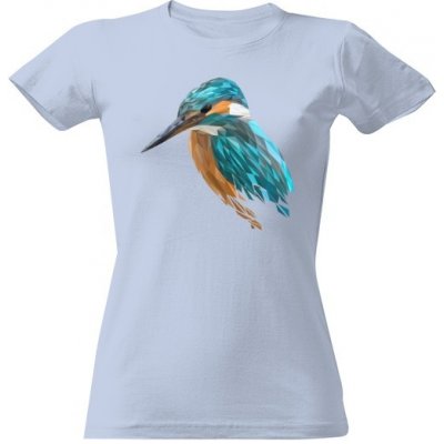 Tričko s potiskem Dámské tričko s potiskem Ledňáčka dámské Nebesky modrá – Zboží Mobilmania