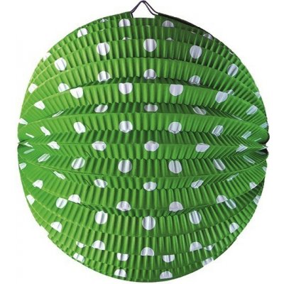 Anděl Kulatý lampion - zelený s puntíky - 25 cm - 9265 – Zboží Dáma