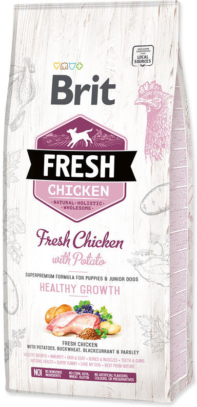 Brit Fresh Chicken & Potato Puppy Healthy Growth 12 kg od 944 Kč -  Heureka.cz