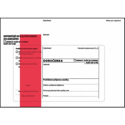 Krkonošské obálky Doručenka B6 červený pruh propisovací,1000 ks – Zbozi.Blesk.cz