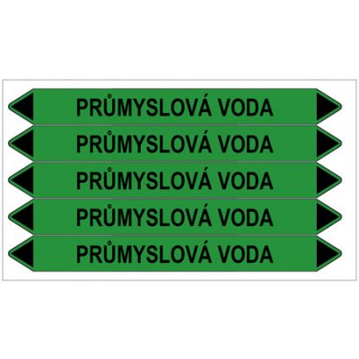 Značení potrubí, průmyslová voda,5 ks, 150 × 12 mm