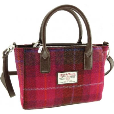 Brora Harris Tweed Deep pink Tartan