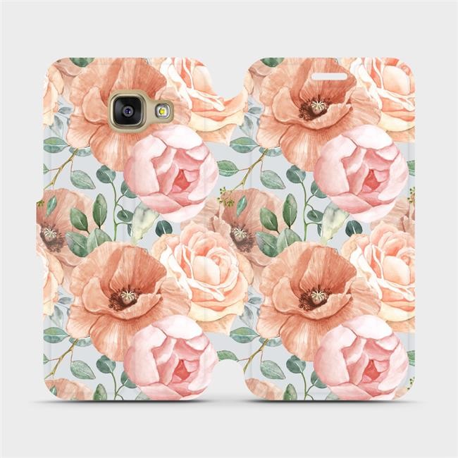 Pouzdro Mobiwear Flip Samsung Galaxy A3 2016 - MP02S Pastelové květy