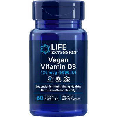 Life Extension vegan Vitamin D3 125 µg 60 vegetariánských kapslí – Hledejceny.cz