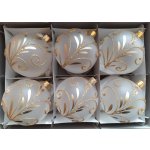 Skleněné vánoční ozdoby koule průhledná zlatý dekor Slezská tvorba – Hledejceny.cz