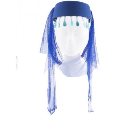 Arabský dámský klobouk se závojem modrý – Zboží Mobilmania