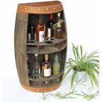 DanDiBo Stojan na víno Dřevěný sud Hnědý půlkruhový 83 cm 9001-R – HobbyKompas.cz
