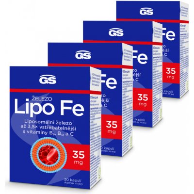 GS Železo Lipo Fe 4 × 30 kapslí – Hledejceny.cz