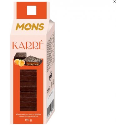Mons Karré čtverečky ze semínek a meruněk v hořké čokoládě 190 g – Zbozi.Blesk.cz