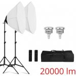 Fotověci 20000lm! 2x LED Octagon Softbox Světlo + 2x Stativ + 2x Ovladač Oktagon – Zboží Živě