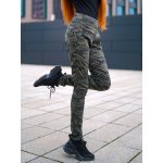 Neywer Dámské bavlněné kalhoty maskáčové zelené LK723 – Zboží Mobilmania