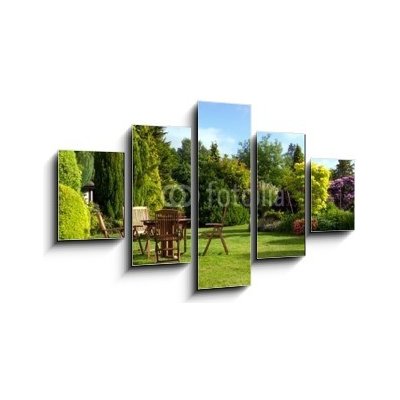 Obraz 5D pětidílný - 125 x 70 cm - English Garden Anglická zahrada – Zbozi.Blesk.cz