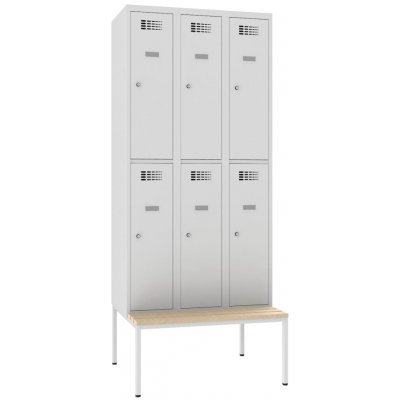 Malow Šatní skříň dělená Sus 332 W s lavičkou P331 W šířka 900 mm – Sleviste.cz