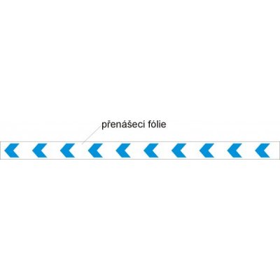 Varovné pásky na skleněné výplně - šipky (modrá barva oracal084-himmelblau) | Samolepka, 100x5 cm